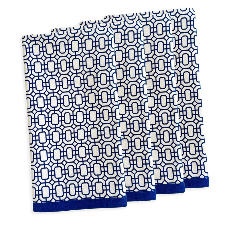 Newport Garden Gate Dinner Napkins, Set of 4 - Color:Garden Gate Blue