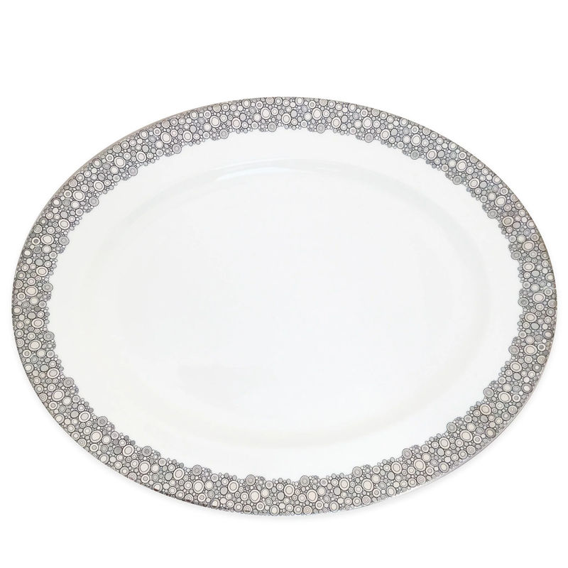 Ellington Shine Platinum Oval Rimmed Platter