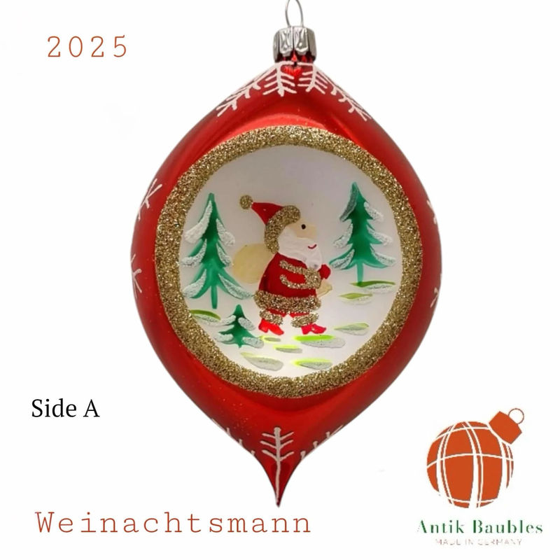 Weinachtsmann 3.25 in Tear Drop- Antik Baubles Exclusive Christmas Ornament