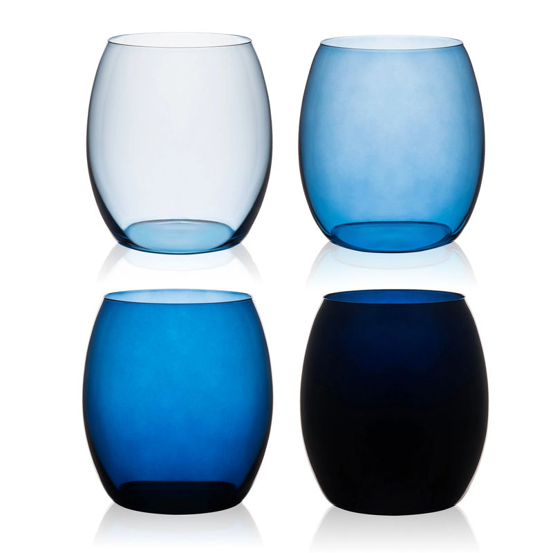 Les Nuages Ombré Glasses, Set of 4 - Color:Blue