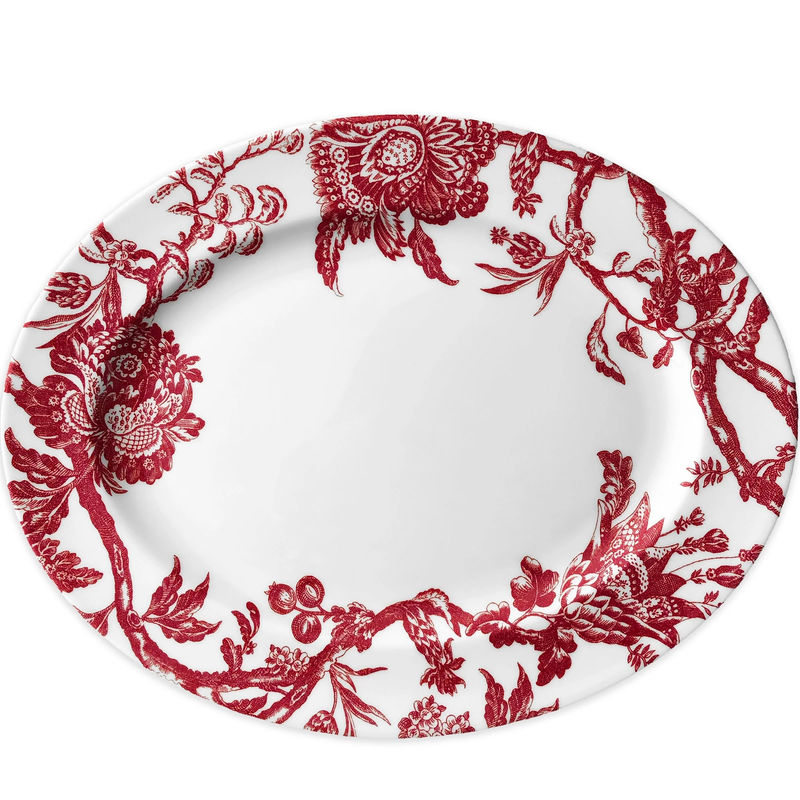 Arcadia Rimmed Oval Platter - Color:Arcadia Crimson