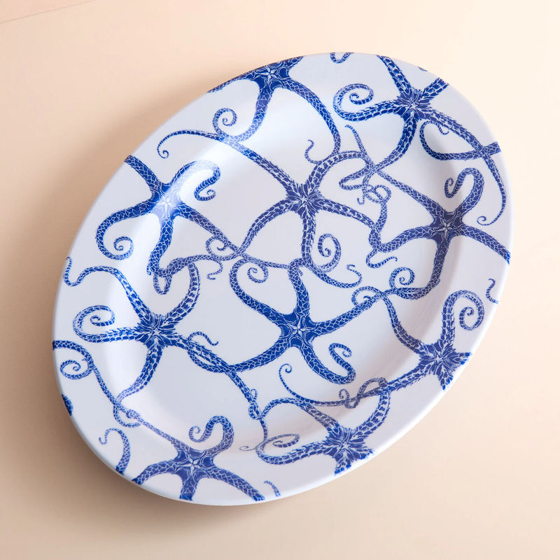 Starfish Melamine Oval Rimmed Platter
