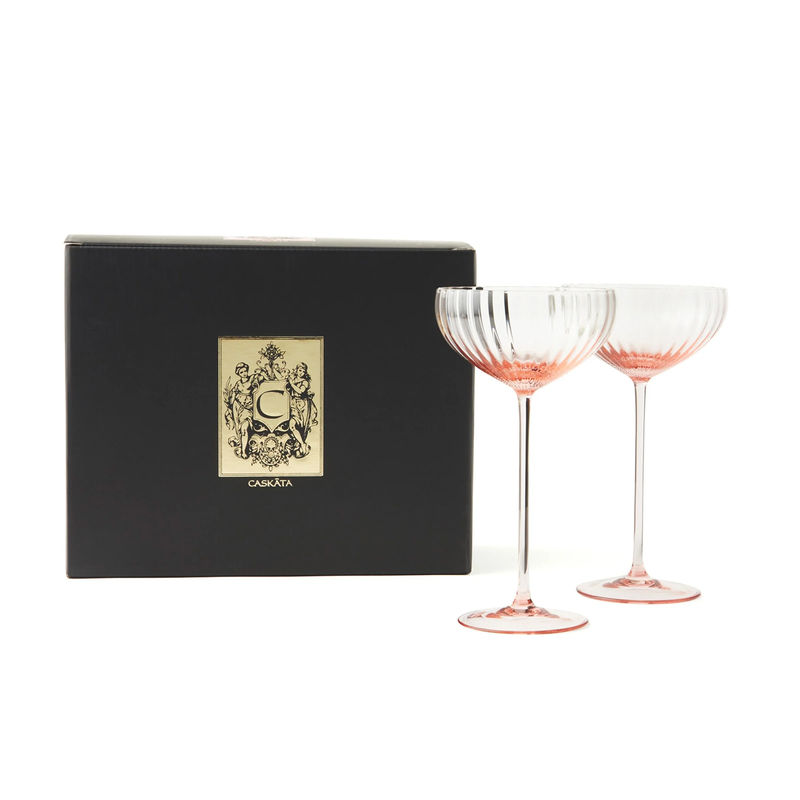 Quinn Coupe Glasses, Set of 2 - Size:Set of 2 - Color:Rose
