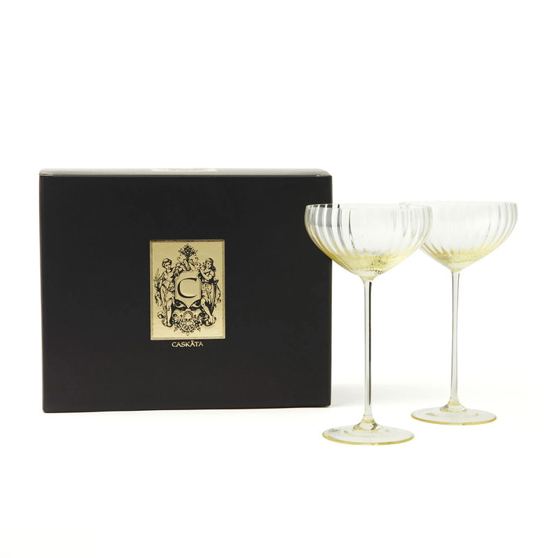 Quinn Coupe Glasses, Set of 2 - Size:Set of 2 - Color:Citrine