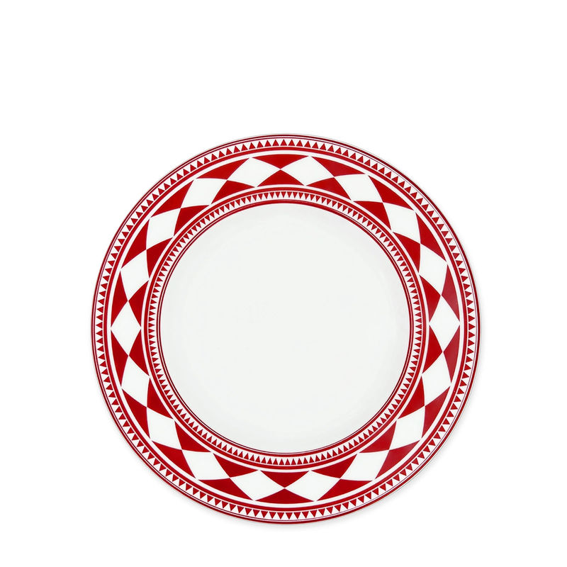 Fez Rimmed Salad Plate - Size:Single - Color:Fez Crimson