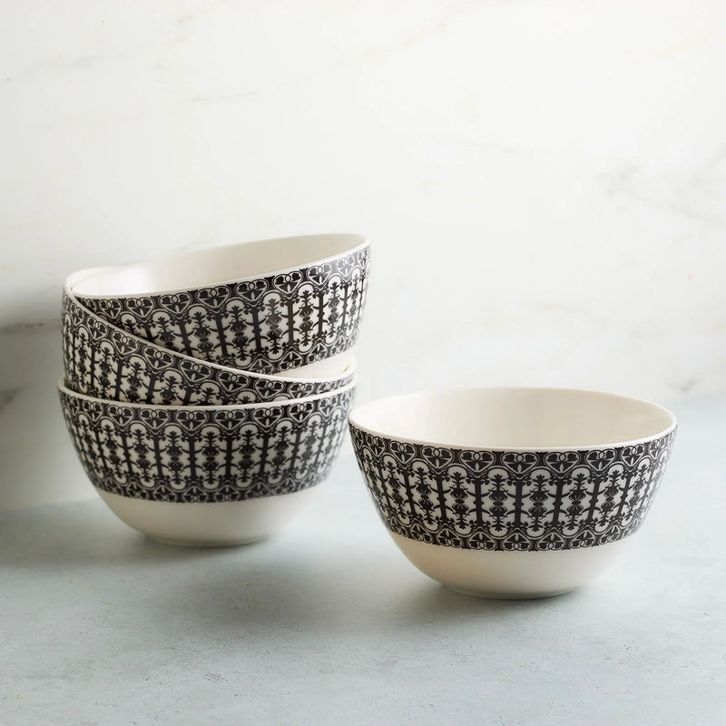 Casablanca Cereal Bowl - Size:Set of 4 - Color:Casablanca Black