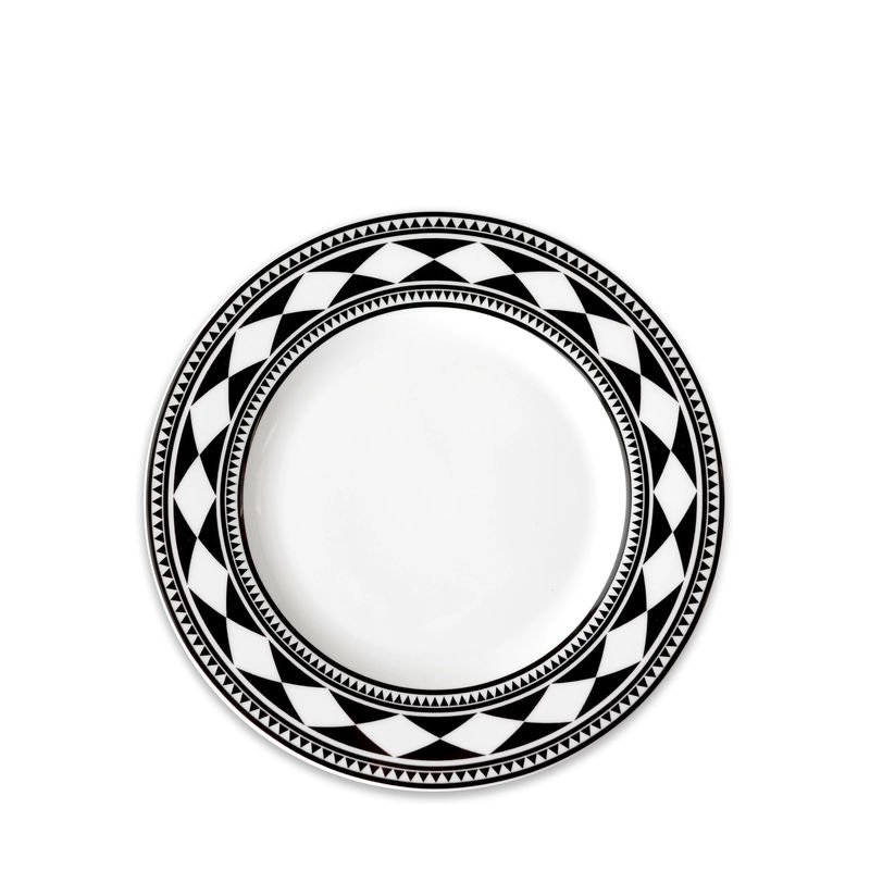 Fez Rimmed Salad Plate - Size:Single - Color:Fez Black