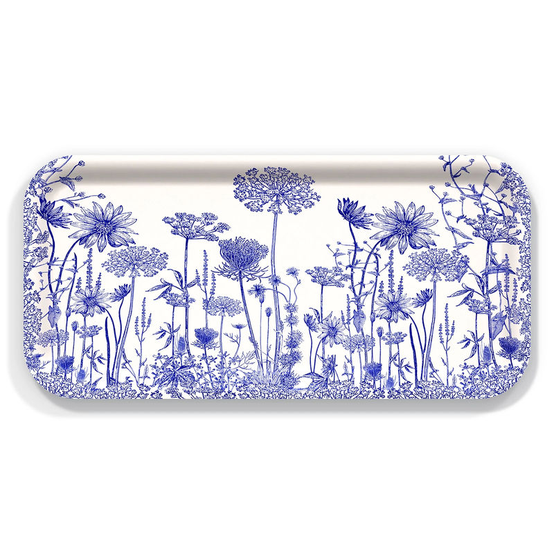 Summer Blues Small Rectangular Birchwood Tray
