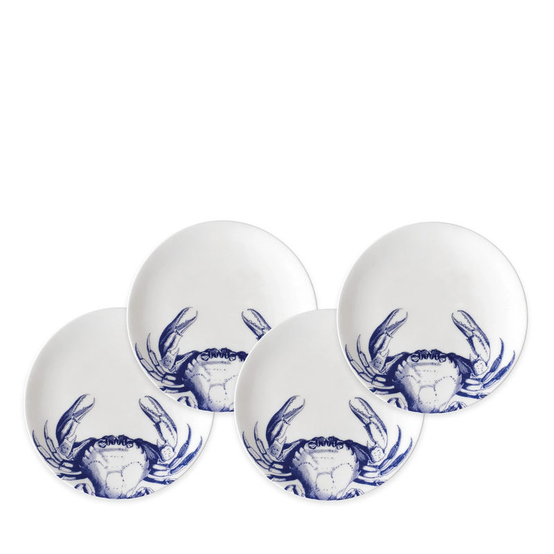 Crab Small Plates, Set of 4 - Size:Set of 4 - Color:Crab Blue