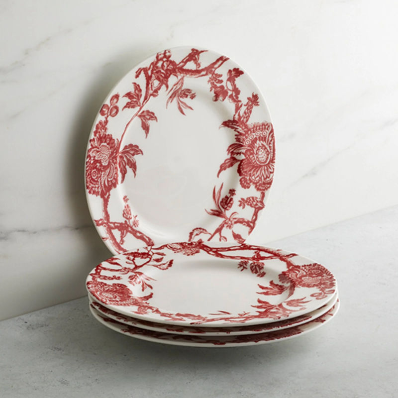 Arcadia Rimmed Dinner Plate - Size:Set of 4 - Color:Arcadia Crimson