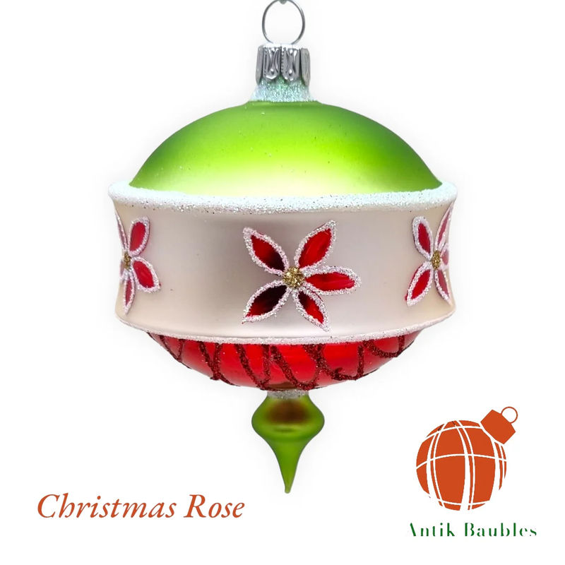 Christmas Rose 3.25 in Drop- Antik Baubles Exclusive Christmas Ornament