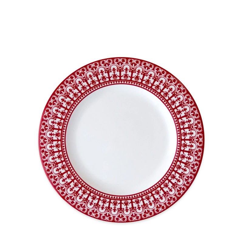 Casablanca Rimmed Salad Plate - Size:Single - Color:Casablanca Crimson