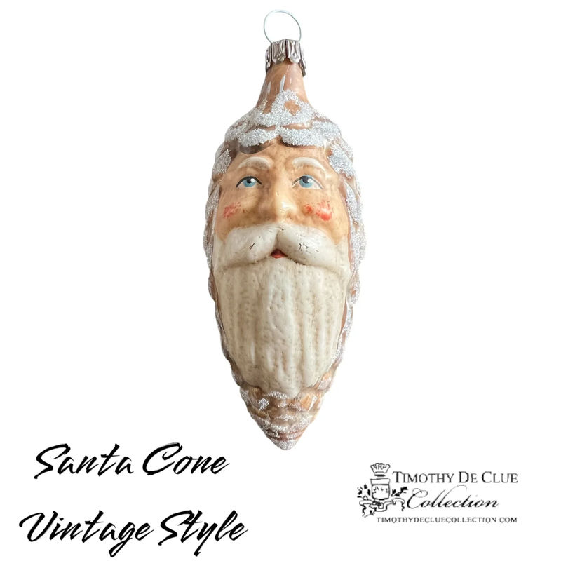 Santa Cone Vintage Style - German Glass Ornament Christmas Collection