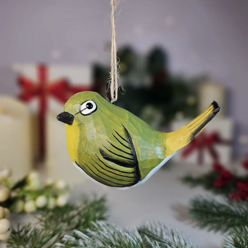 White-Eyes Wooden Hanging Christmas Tree Ornament - Style:L
