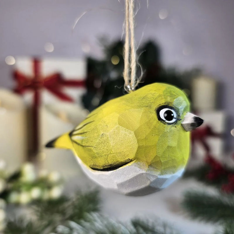 White-Eyes Wooden Hanging Christmas Tree Ornament - Style:S