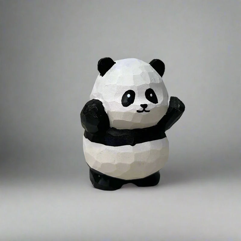 Handcrafted Panda Wooden Figurine - Style:B