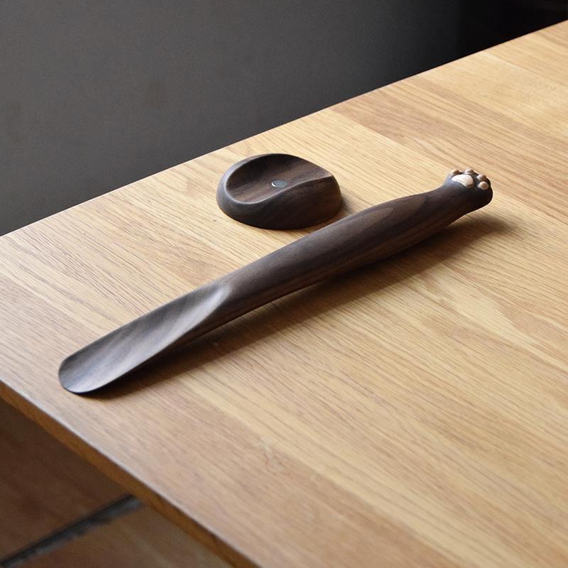 Shoehorn Handcraft Wooden catpaw Shape
