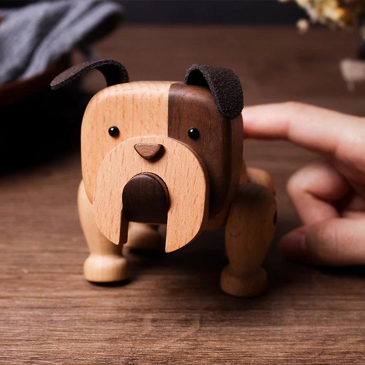 Handmade Puppy Wooden Figurines