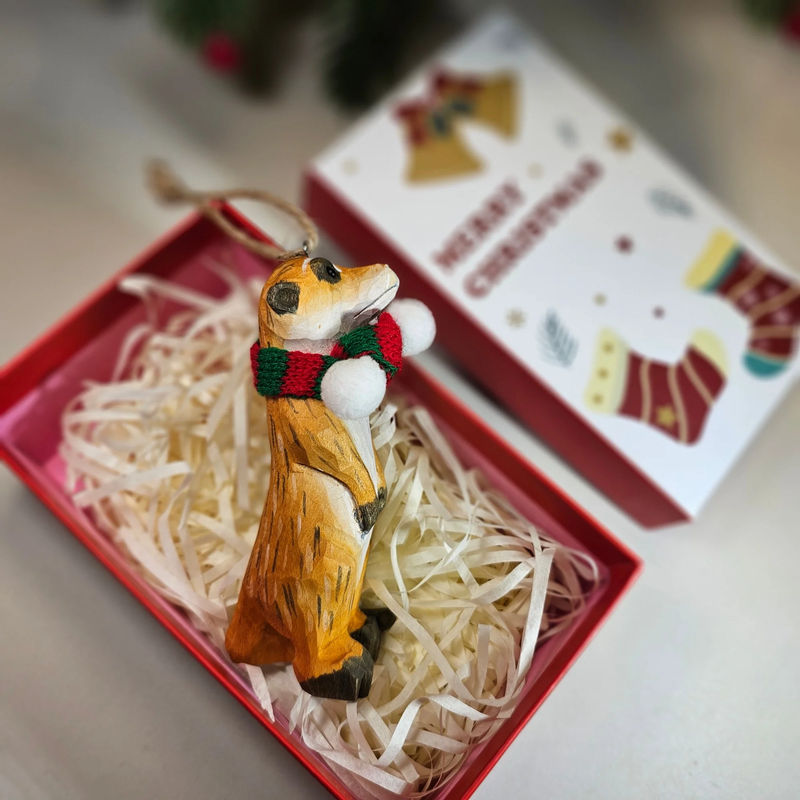 Meerkat with Scarf Hanging Christmas Tree Ornament – Gift Box Included - Style:Meerkat - White GiftBox