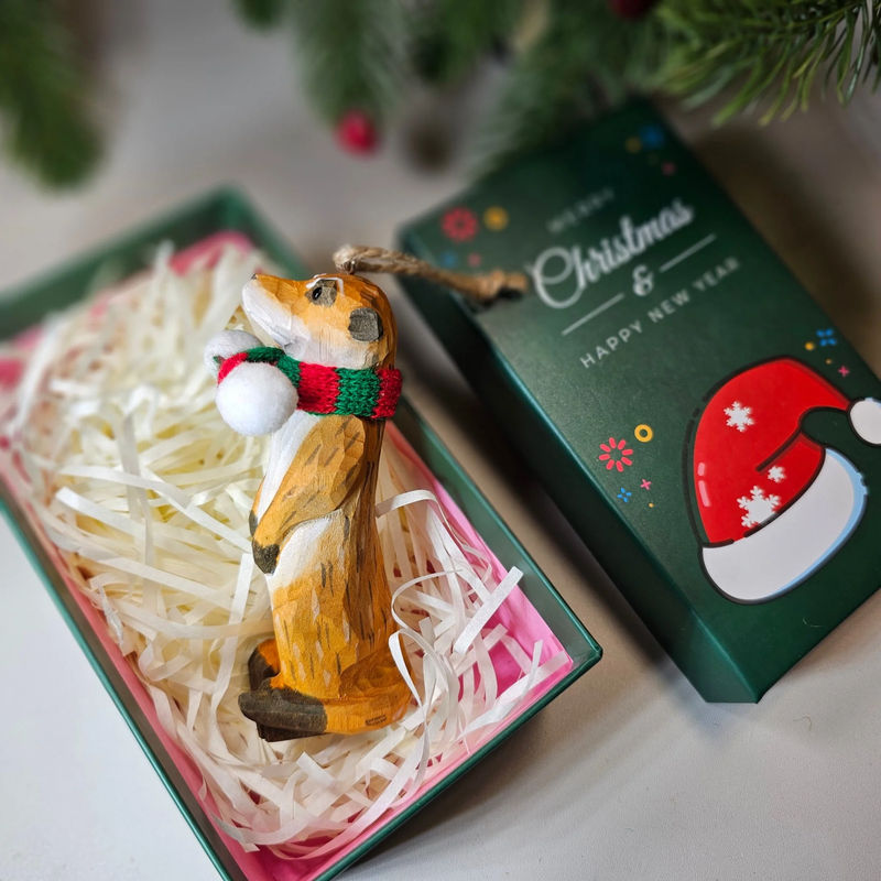 Meerkat with Scarf Hanging Christmas Tree Ornament – Gift Box Included - Style:Meerkat - Green GiftBox