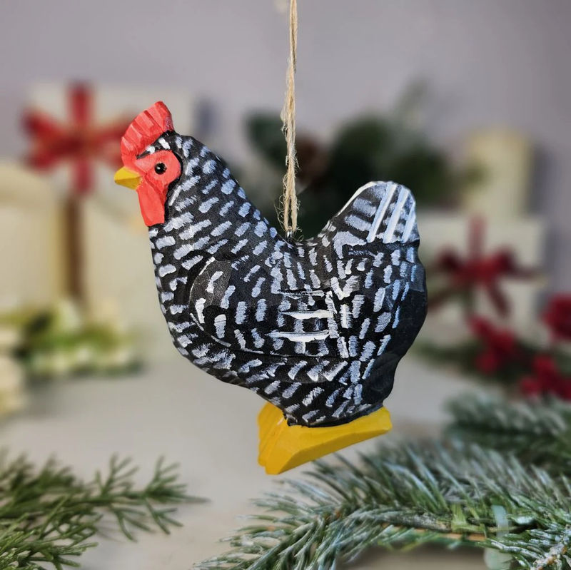 Chicken Wooden Hanging Christmas Tree Ornament - Style:Hen