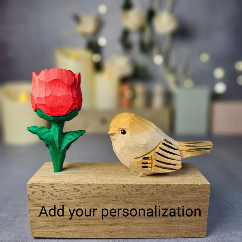 Chubby Bird with Rose