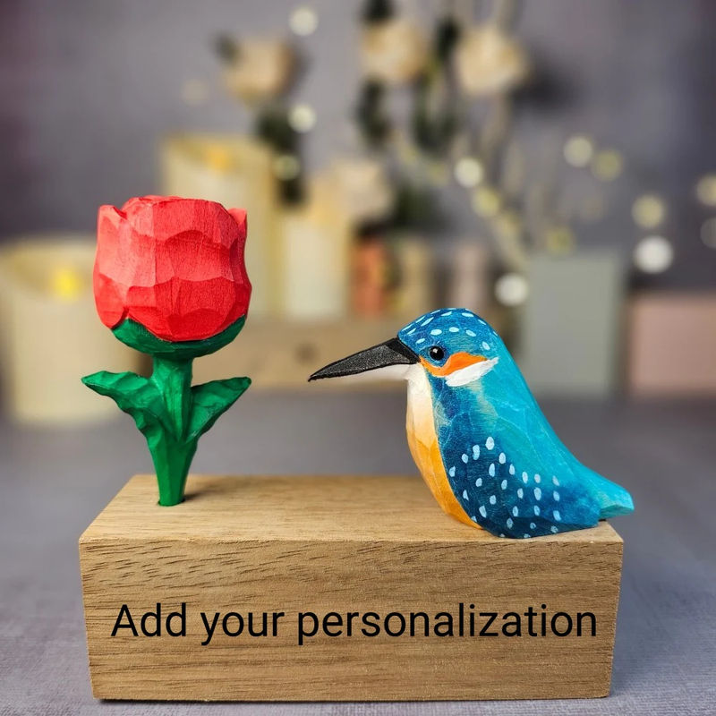 Kingfishers with Rose