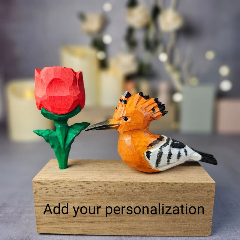 Hoopoe with Rose