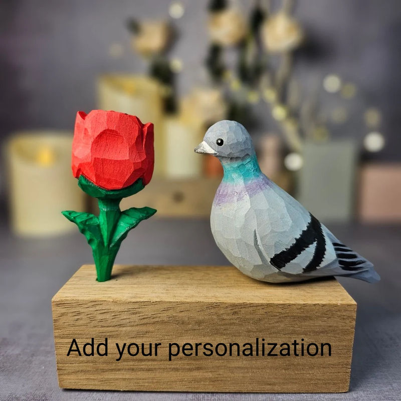 Pigeons with Rose