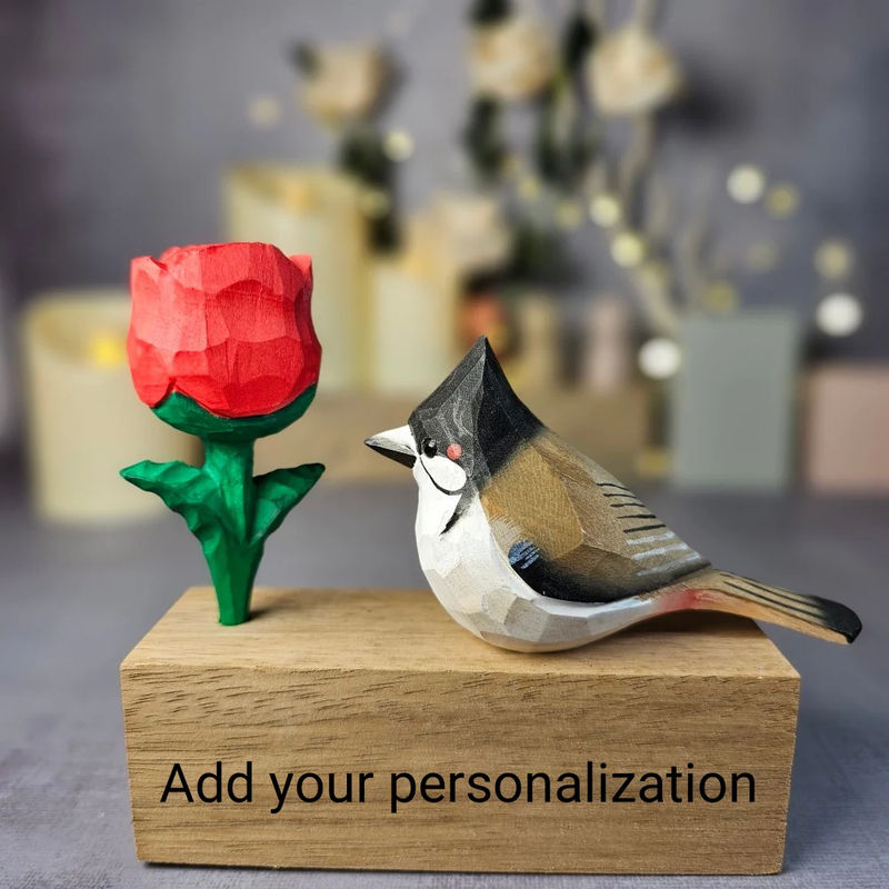 Red-whiskered Bulbul with Rose