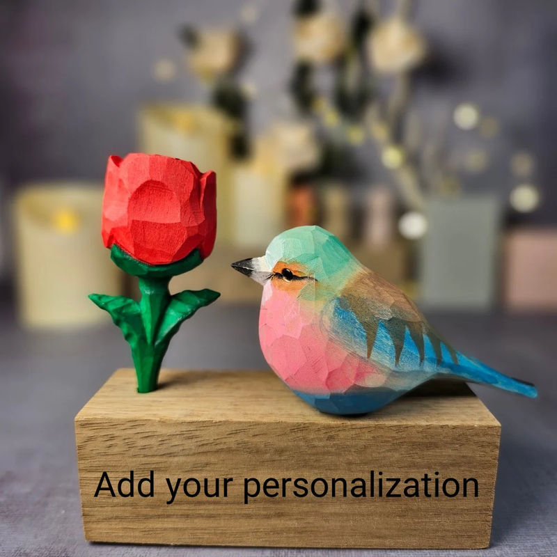Lilac-Breasted Roller with Rose