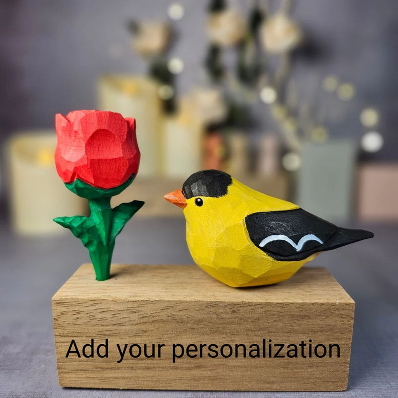 American Goldfinch B wiht Rose