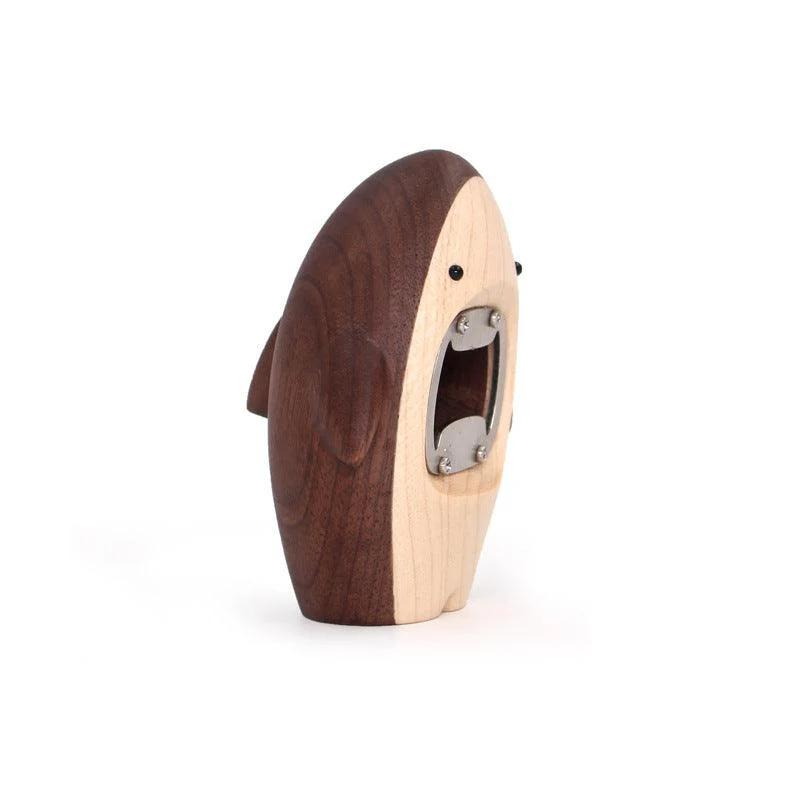 Shark shaped Creative Bottle Opener Wooden Handmade - Color:Black walnut