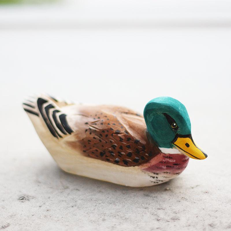 Mallard Sculpted Hand-Painted Wood Duck Figure - Style:A