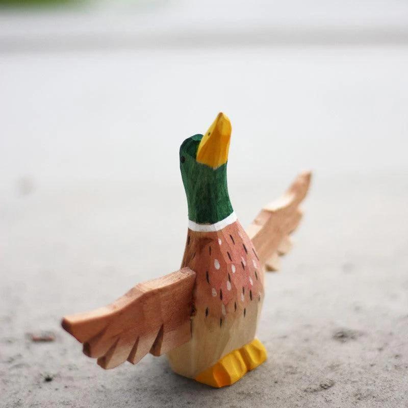 Mallard Sculpted Hand-Painted Wood Duck Figure - Style:C