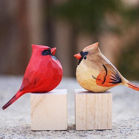 Cardinal Couple Bird Figurine