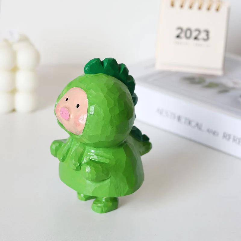 Pig Themed Adorable Hand-Painted Decor - Style:Dinosaur Shape