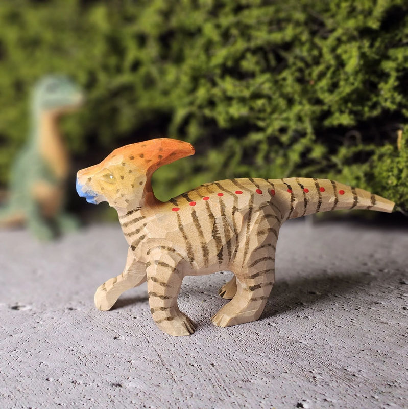 Parasaur Hand-Carved Wooden Figurine