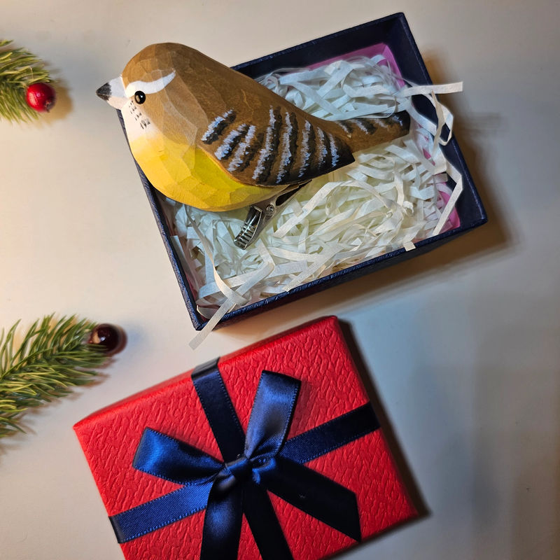 Clip-on Bird Ornaments With Gift Box Packing - Style:Carolina Wrens