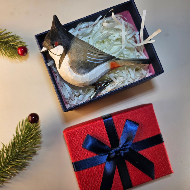 Clip-on Bird Ornaments With Gift Box Packing - Style:Red-whiskered bulbul