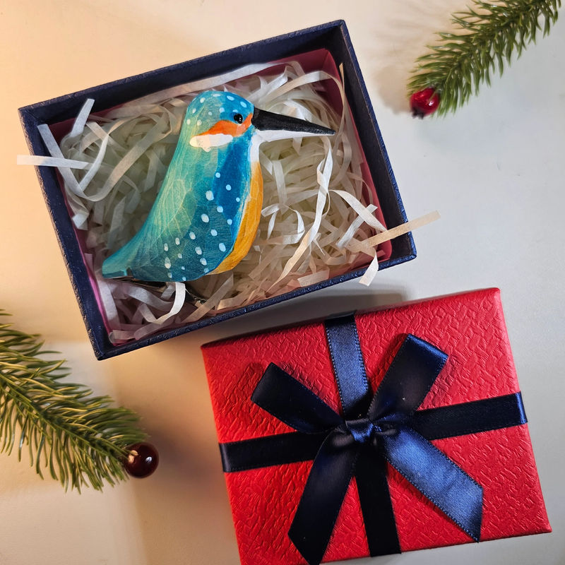 Clip-on Bird Ornaments With Gift Box Packing - Style:Kingfishers