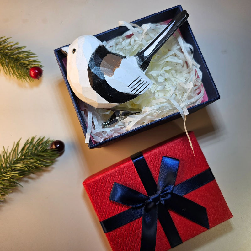 Clip-on Bird Ornaments With Gift Box Packing - Style:Long-tailed-tit_V2