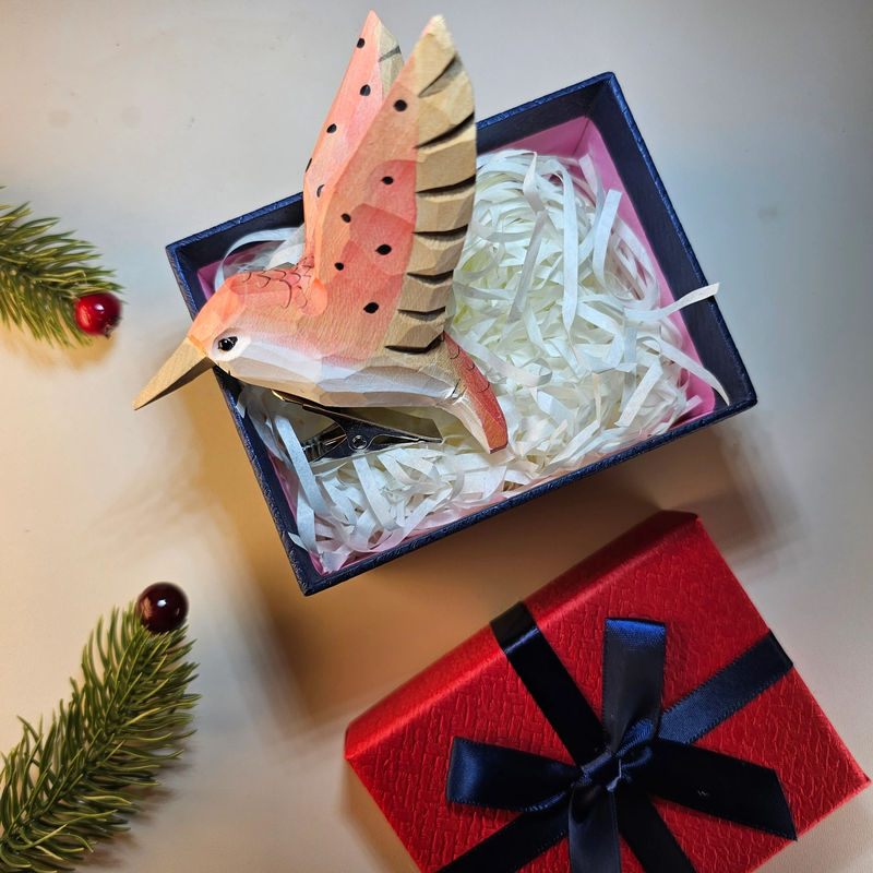 Clip-on Bird Ornaments With Gift Box Packing - Style:Humming bird_C