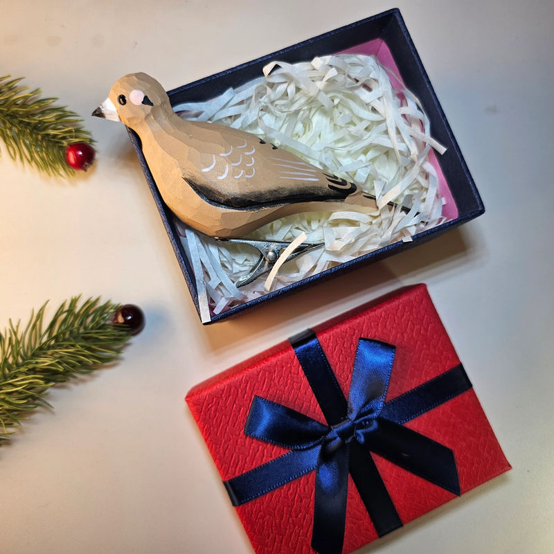 Clip-on Bird Ornaments With Gift Box Packing - Style:Mourning Dove