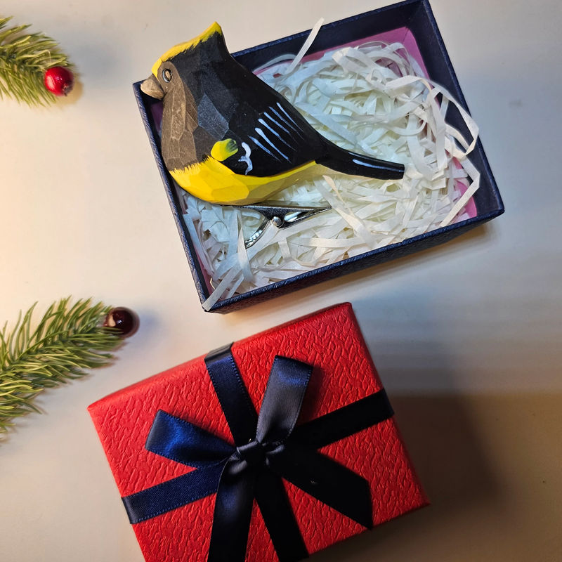Clip-on Bird Ornaments With Gift Box Packing - Style:Sultan tit