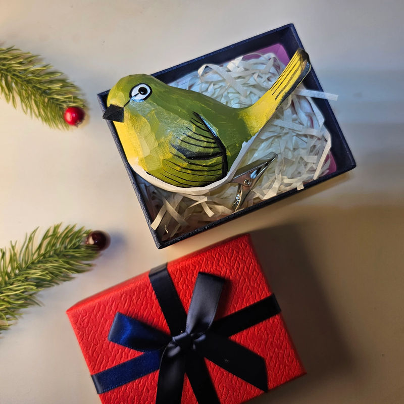 Clip-on Bird Ornaments With Gift Box Packing - Style:White-eyes