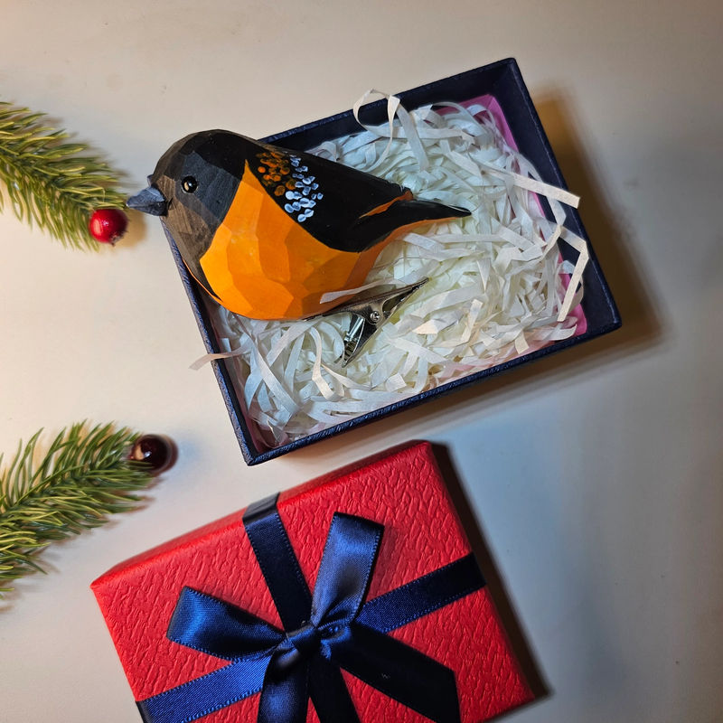 Clip-on Bird Ornaments With Gift Box Packing - Style:Baltimore Oriole