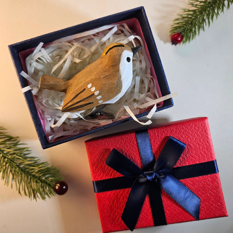 Clip-on Bird Ornaments With Gift Box Packing - Style:Goldcrest