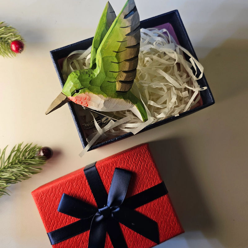 Clip-on Bird Ornaments With Gift Box Packing - Style:Humming bird_D