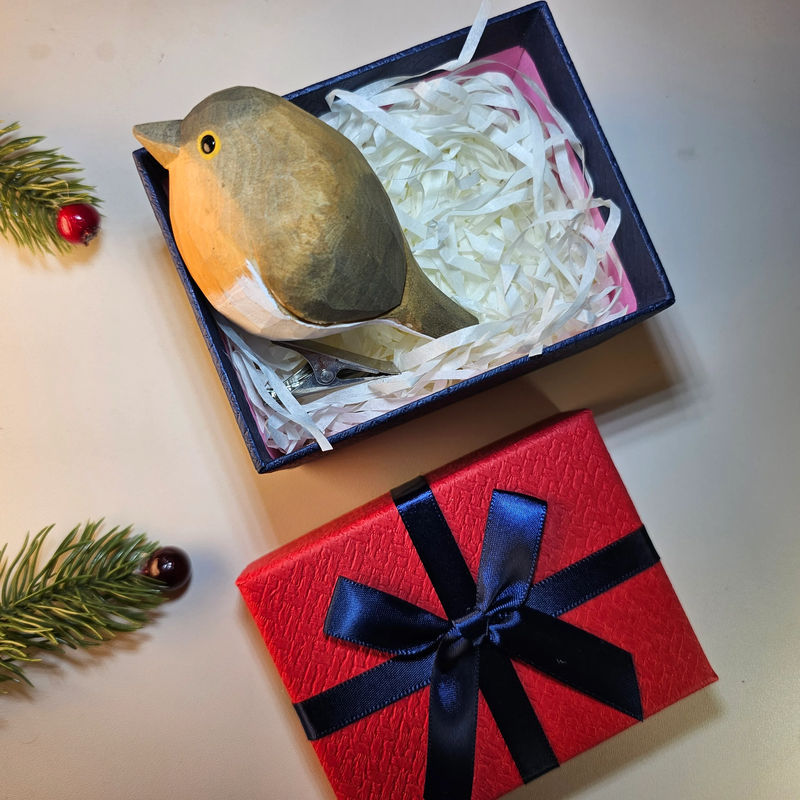Clip-on Bird Ornaments With Gift Box Packing - Style:European Robin